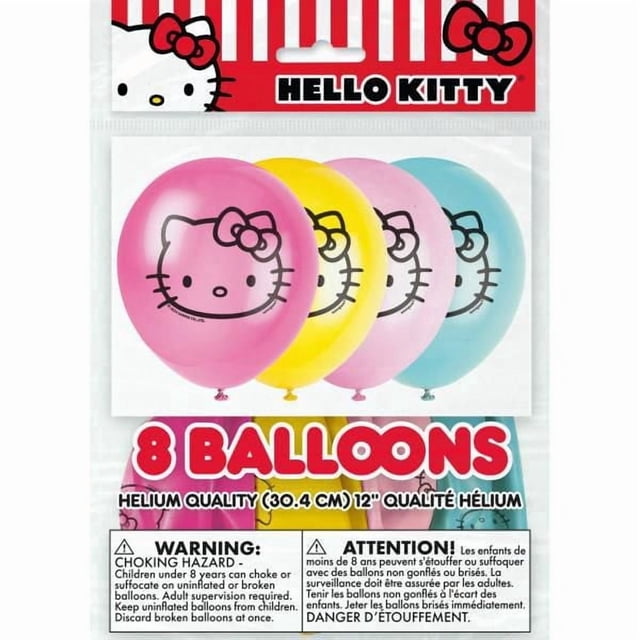 Hello Kitty Assorted 12" Latex Balloons, 8ct