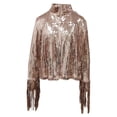 thumbnail image 2 of Gupgi Veste à Paillettes Scintillantes pour Femmes, Veste Brillante à Paillettes, Ouverte à l'Avant, Manteau à Franges à Pampilles, Veste Disco, 2 of 9