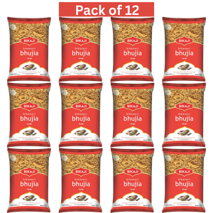 Bikaji Bikaneri Bhujia 140g, Pack of 12 – Crunchy Savory Indian Snack with Spiced Moth Bean Noodles