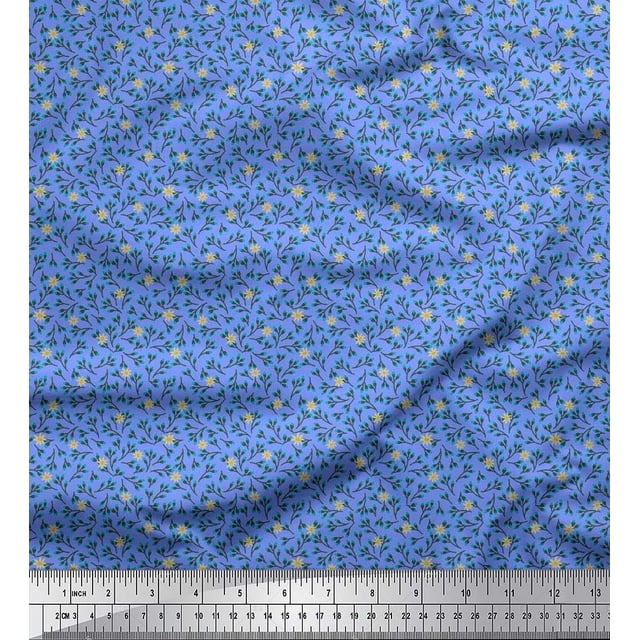 Soimoi Poly Georgette Fabric Flower Artistic Print Fabric by Yard 52 Inch Wide