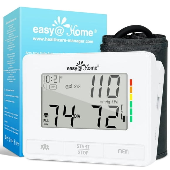 Large Cuff Blood Pressure Monitor, 22-42cm Adjustable X-Large Cuff, Easy@Home EBP-073