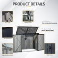 thumbnail image 4 of Homy Casa Outdoor Metal Bin Shed for 2 Garbage Cans, Lockable Waterproof Trash Storage Shed, 4 of 7
