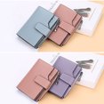 thumbnail image 4 of pitrice Portefeuilles pour Femmes Mode Couleur Unie PU Design Court Porte-Cartes Fermeture Éclair Fermoir Porte-Monnaie Style Simple Sac à Main Porte-Monnaie Clés Rose, 4 of 9