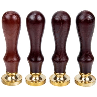Shisuyan DIY Wax Sealing Stamp with Removable Heads for Kids in Assorted Colors Copper and Wood Materials