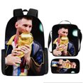 thumbnail image 1 of Soccer Star Printed Backpack Three-piece Set, Youth School Bag, Student Backpack-SinKeeU, 1 of 4