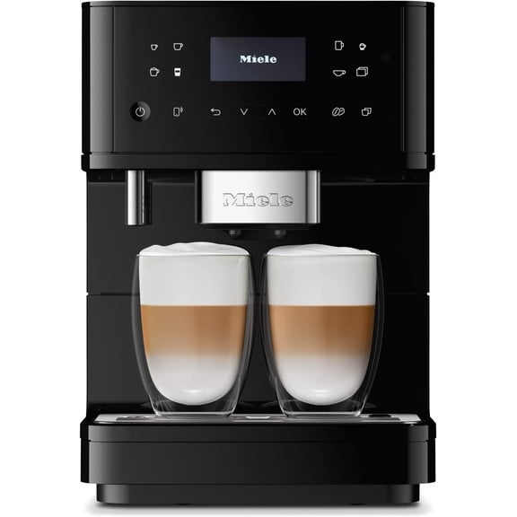 Miele CM 6160 MilkPerfection Automatic Coffee Machine - OneTouch for Two, AromaticSystem, 4 individual profiles, DoubleShot, WiFi-compatible, LED lighting, easy cleaning, in Obsidian Black