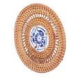 thumbnail image 3 of Rattan Cup Holder Blue White Porcelain Coaster for Basil Cups, 3 of 7