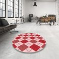 thumbnail image 4 of Ahgly Company Tapis d'Intérieur Ronds Transitionnels Roses Lavables à la Machine, 7 Pieds Rond, 4 of 7