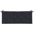 thumbnail image 2 of vidaXL Garden Bench Cushion Black Check Pattern 120x50x7 cm Fabric, 2 of 4