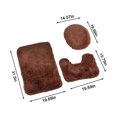 thumbnail image 3 of TIMIFIS Bathroom Rugs Household Supplies Solid Color 3 Piece Bathroom Rug Set Bathroom Toilet Carpet Anti-Slip Mat Solid Color Bathroom Toilet Floor Mat Mothers Day Gifts pring, 3 of 7