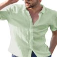 thumbnail image 3 of MesaSe Chemises en Lin à Manches Courtes pour Hommes, Décontractées et Amples, 3 of 4