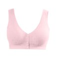 thumbnail image 4 of Timegard Wireless Bras for Women Plus Size Front Closure Button Full Support Breathable Comfy Seniors Bra, 4 of 6