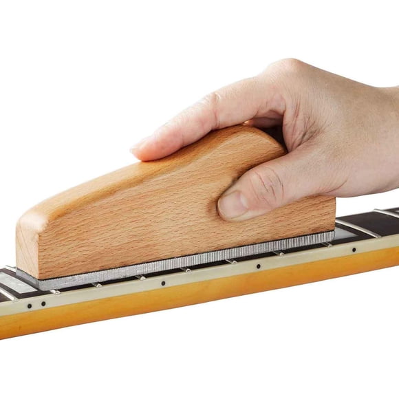 Guitar Fret Leveling File – 6" with Hardwood Handle – Single-Cut Crowning & Beveling Tool – Guitar Repair, Setup & Fret Dressing – Luthier Accessory – As Shown