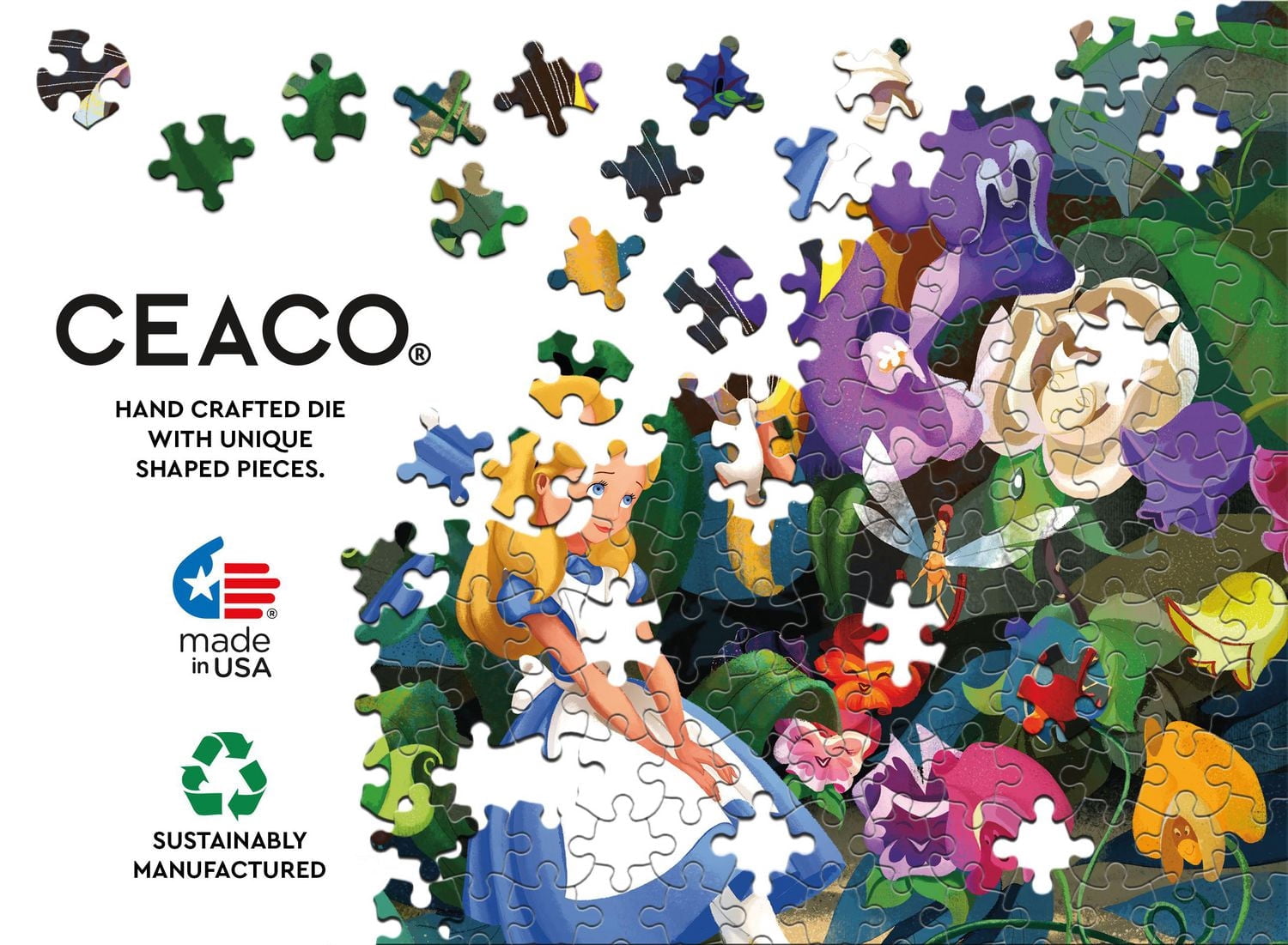 DISNEY 300 PIÈCES SURDIMENSIONNÉES - ALICE AU LAN DES MERVEILLES - PUZZLE 300 PIÈCES