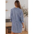 thumbnail image 4 of Women's Sky Blue Buttoned Long Sleeve Denim Mini Dress, 4 of 25