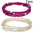 thumbnail image 2 of 2PCS Women Waist Bead Chain Fashion Bead Body Chain Belly Chain for Beach, 2 of 10