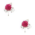 thumbnail image 4 of Youkk Cloth Chic And Stylish Brooch Pin Fashion Statement With Exquisite Piece Modern Minimalist Corsage Rose Red 2Set, 4 of 6