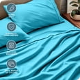 thumbnail image 4 of Bare Home Premium 1800 Collection Ensemble de Draps 3 Pcs, Très Grand Simple, Aqua, 4 of 10