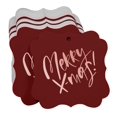 thumbnail image 3 of Inkdotpot Pack Of 50 Merry X-Mas Christmas Paper Tags DIY Craft Bracket Shape Real Rose Gold Foil Hang Tags, 3 of 7