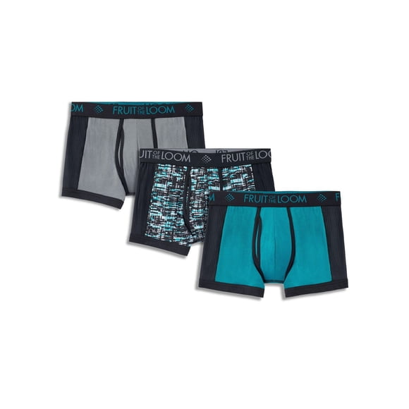 Fruit of the Loom Men's Breathable Micro-Mesh Short Leg Boxer Briefs, Assorted colours 3 pack