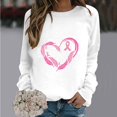 thumbnail image 2 of Rbaofujie Chandails à Capuchon pour Filles Femmes Mode Décontractée Imprimé Col Rond Ample Manches Longues T-shirt Hauts Blouse Blanc Mignons Chandails, 2 of 4