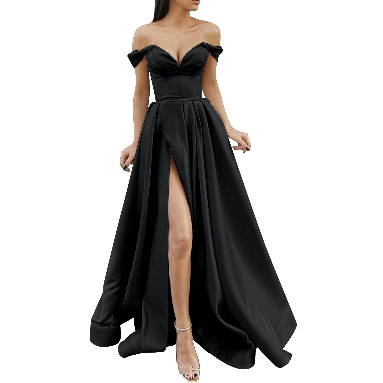 Kcodviy Robes de Bal Dames Longues Femmes Robe Grande Taille Femmes Élégantes Longues Robes Grande Taille 3X Robe Maxi Crisn Satin Bretelles Spaghetti Fête 22W Robe Robe de Bal Robe de Mariage Robe de Soirée