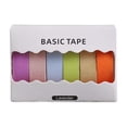 thumbnail image 1 of 6-Color Solid Washi Tape Set - 300cm x 0.9cm Japanese Paper Tapes for Journaling, Scrapbooking, DIY Crafts - 6 Basic Colors, Easy-Tear Decorative Stickers for Notebooks & Planners, 1 of 2