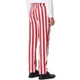 thumbnail image 3 of INSPIRE CHIC Men's Striped Dress Pant Classic Fit Flat Front Business Work Prom Trousers 34 Red White, 3 of 7