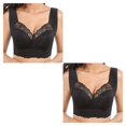 thumbnail image 3 of mmirethe Ribless Bra Lace Offers Skin-Friendly And Breathable Comfort For Women Widened Shoulder Strap Is Stable And Does Not 3XL 2Set, 3 of 6