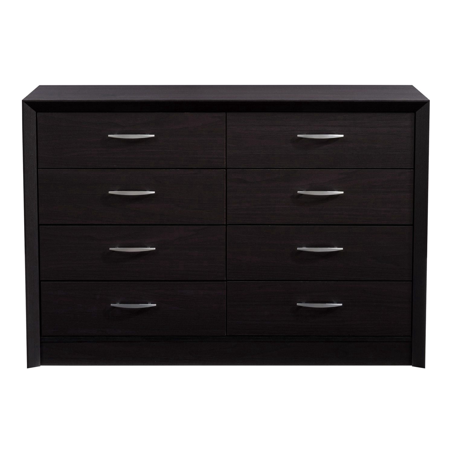 Commode double CorLiving Newport de style milieu de siècle moderne à 8 tiroirs pour adulte avec système anti-basculement