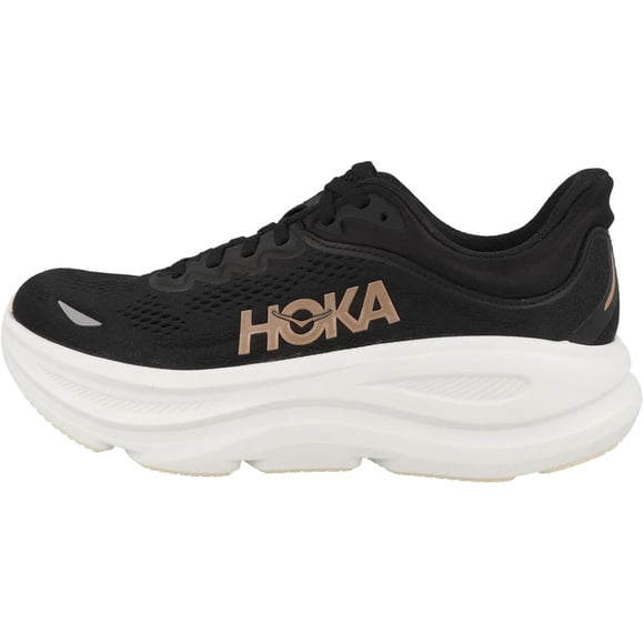 Hoka Bondi 9 Noir/or Rose Chaussures de Course pour Femmes