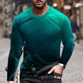 thumbnail image 2 of Pompotops Hommes Casual Col Rond Manches Courtes Pull-Over Ligne 3D Imprimé T-Shirt Blouse en Vente, 2 of 5