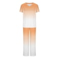 thumbnail image 1 of TIMIFIS Scrub Set for Women Stretchy Gradient Printed Work Uniform T-Shirt Short Sleeve and Long Pants Summer Trendy Work Suit with Pockets - Spring/Summer, 1 of 4