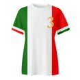 thumbnail image 4 of WEIYLL Womens T Shirts European Cup Italy Printed Patchwork Navy Tees Sizes M, 4 of 4