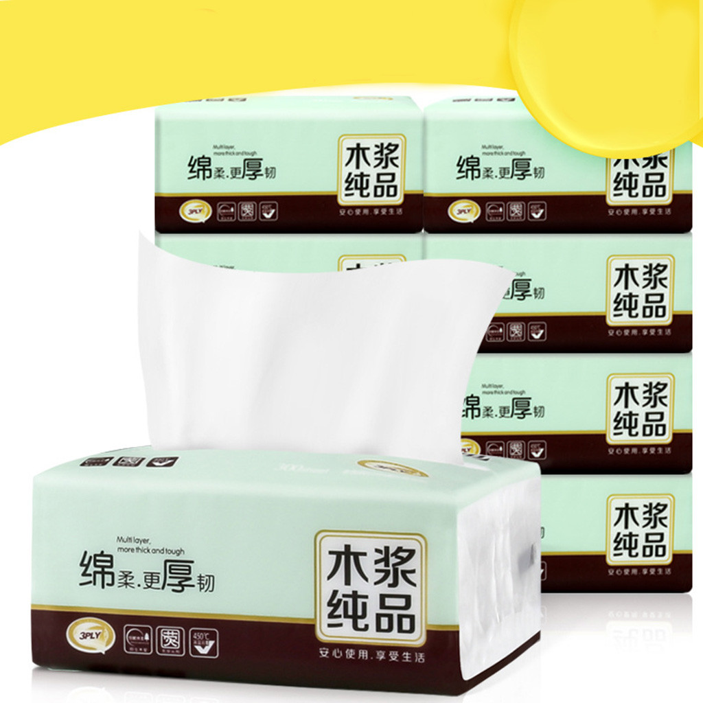Ynlkorvg Bath Pumping Paper Household Cleaning Napkin Tissue 8 Packs Toilet Towels