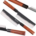 thumbnail image 2 of WILDMOK 7 Inch Nakiri Knife 3 Layers 9CR18MOV Clad Steel, Forged Vegetable Knife with Octagonal Handle - Jiao Series, 2 of 7