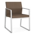 thumbnail image 1 of Fauteuil d'Invité pour Réception et Salle d'Attente en Soins de Santé Gansett / Acier Argenté / Brun, 1 of 7
