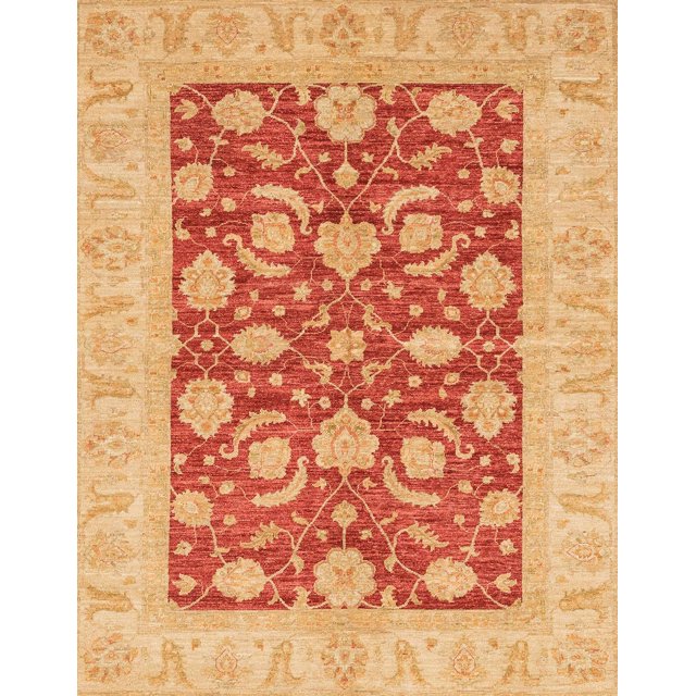 Ahgly Company Indoor Rectangle Abstract Orange Abstract Area Rugs, 7' x 10'