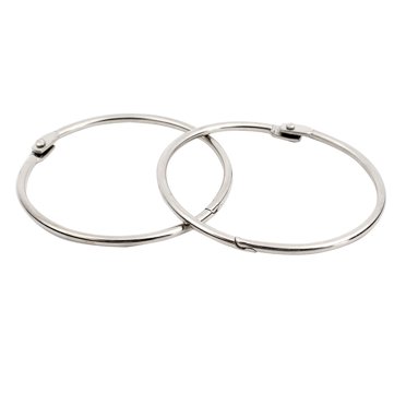 2pcs Silver Tone 3" Inner Diameter Looseleaf Binder Rings for Scrapbooking Book