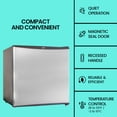 thumbnail image 3 of Koolatron 1.6 Cu.ft Mini Fridge with Freezer, Stainless Steel Compact Refrigerator for Home & Office, 3 of 8