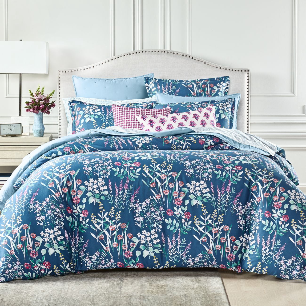 Sky Midnight Meadow Duvet Covers, Navy, Full/Queen