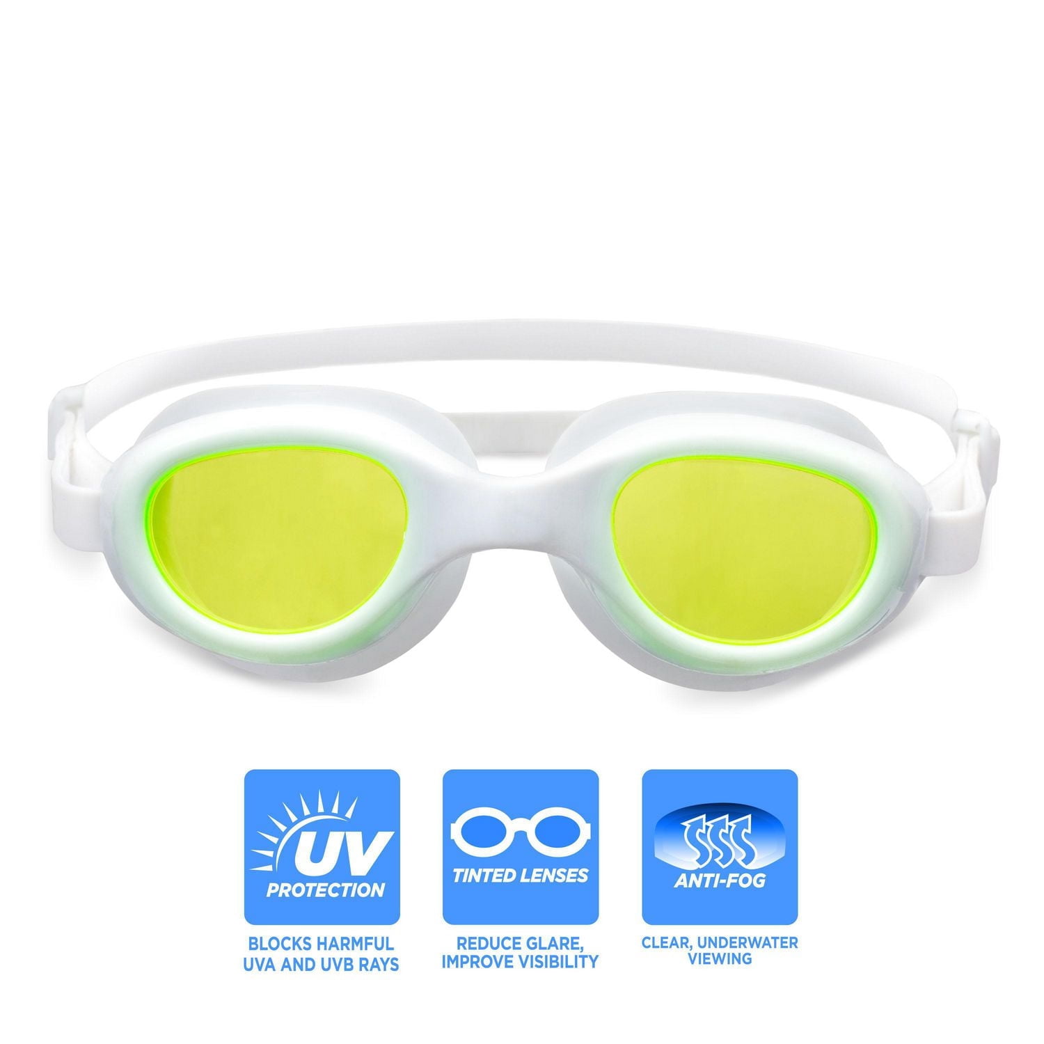 Dolfino Pro Cadet Child Swim Goggle -  White / Yellow
