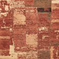 thumbnail image 1 of Ahgly Company Tapis d'Intérieur Carrés Abstraits Rouges à Empiècements, 3 Pieds Carré, 1 of 6