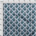 thumbnail image 2 of oneOone Silk Tabby Light Grayish Blue Fabric Bird Block Craft Projects Decor Fabric Printed By The Yard 42 Inch Wide, 2 of 4