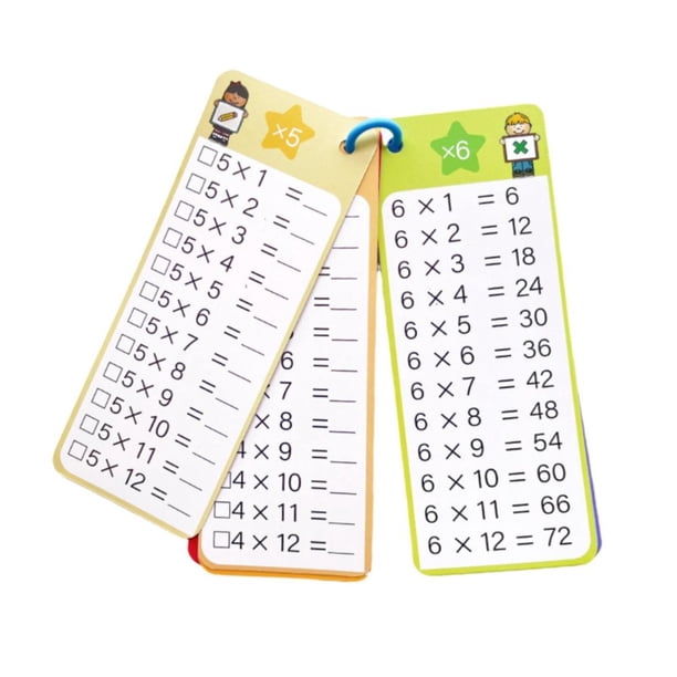 Cartes Flash Multiplication 0-12 – 15 Cartes Effaçables Avec 2 Marqueurs – Apprendre Les Tables En S'amusant