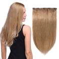 thumbnail image 1 of Extensions de Cheveux Humains Remy 100 % à 3/4 Tête Complète à Clip, Lisses et Soyeuses, 1 of 6