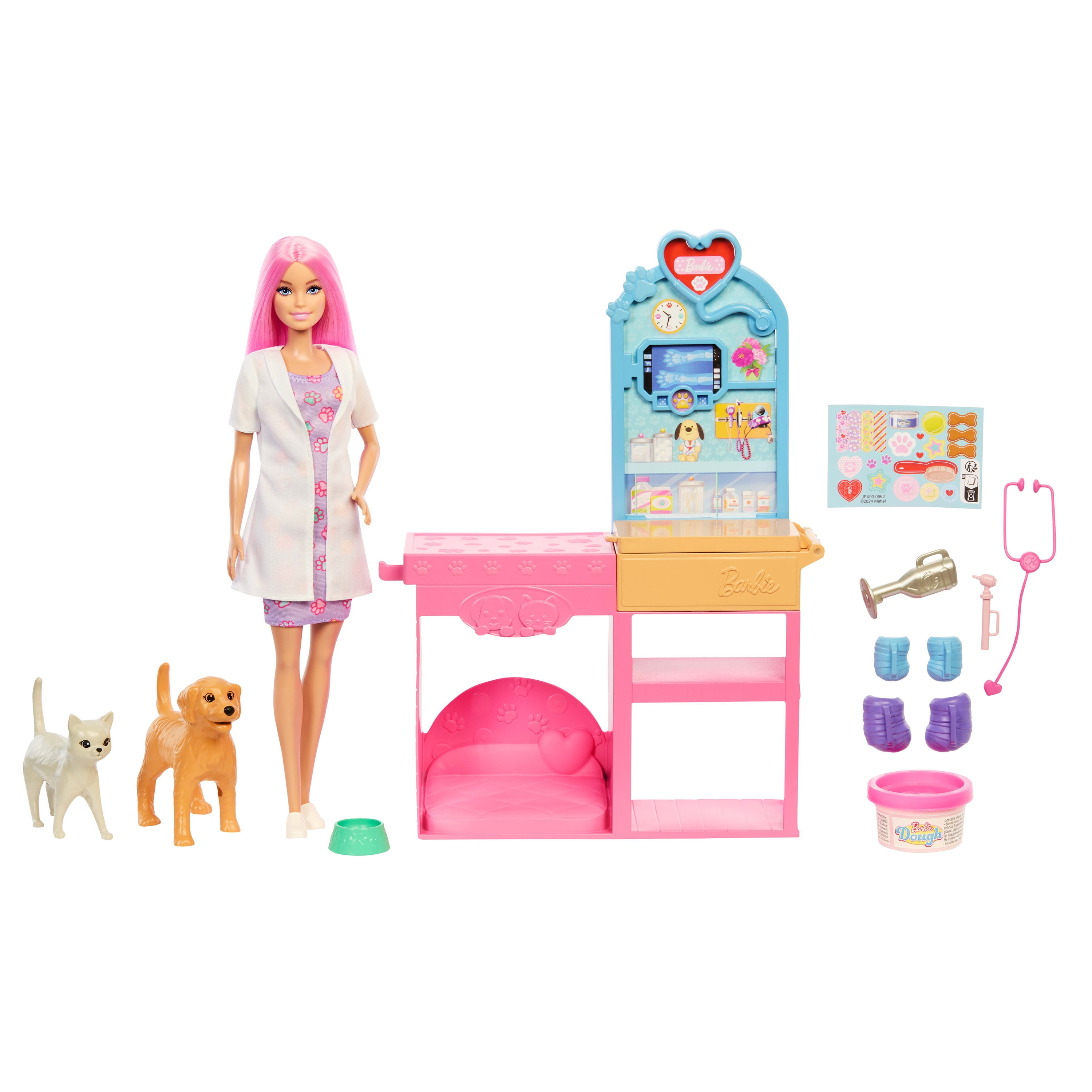 Barbie Coffret La Clinique vétérinaire de Barbie poupée et accessoires