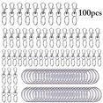thumbnail image 2 of 100PCS Ensemble de Fermoir Pivotant Lanière Universelle Mousqueton Pince à Homard Fermoirs Porte-Clés, 2 of 10