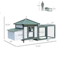 thumbnail image 3 of PawHut 77" Chicken Coop Hen House Rabbit Hutch Poultry Cage Pen Outdoor Backyard with Nesting Box Run Green, 3 of 10