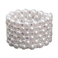 thumbnail image 2 of Women Chic Pearl Rhinestone Stretch Bracelet for Stretch Bracelet Faux Pearl Bridal Wedding Prom 6 Row, 2 of 9